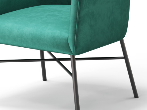 Aurelie Tub Chair in Emerald Green Velvet Model 3D