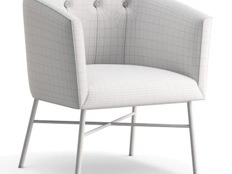 Aurelie Tub Chair in Emerald Green Velvet 3D Model