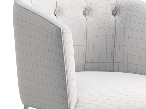 Aurelie Tub Chair in Emerald Green Velvet Model 3D