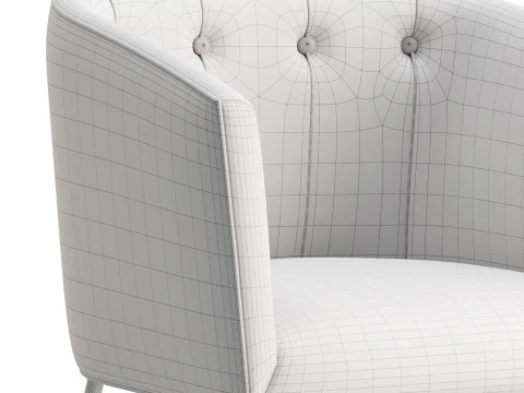 Aurelie Tub Chair in Emerald Green Velvet 3D Model