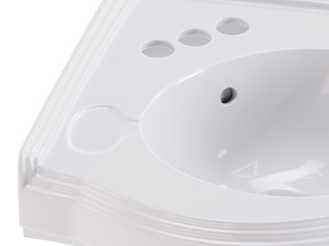 Bathroom Corner Sink White Model 3D