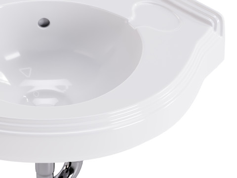 Bathroom Corner Sink White Model 3D