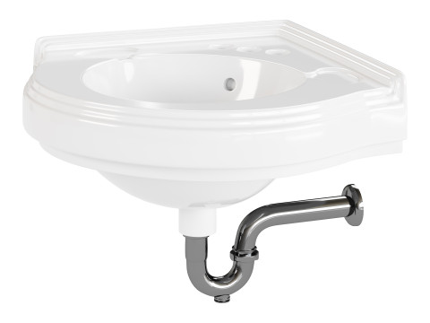 Bathroom Corner Sink White Model 3D