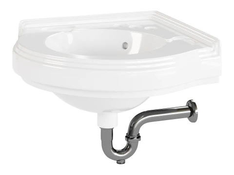 Bathroom Corner Sink White 3D Model