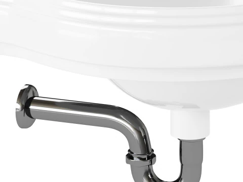 Bathroom Corner Sink White 3D Model