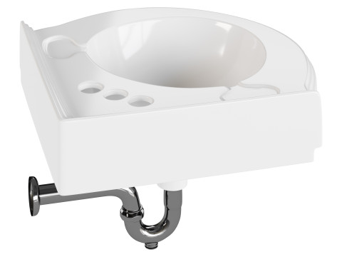 Bathroom Corner Sink White Model 3D
