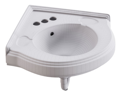 Bathroom Corner Sink White Model 3D