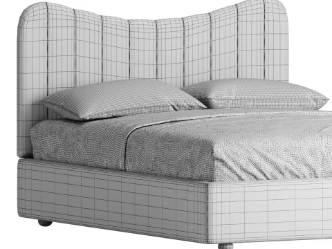 Bed LINE BEIGE by Romatti 3D Model