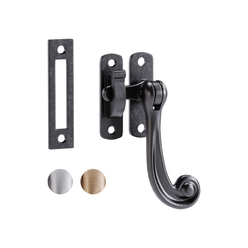 Black Window Sash Door Lock 3D Model .c4d .max .obj .3ds .fbx .stl .blend