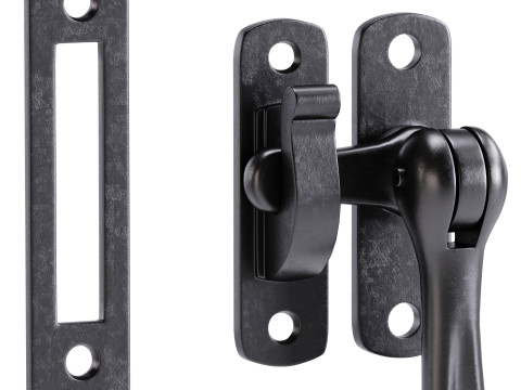 Black Window Sash Door Lock 3D Model