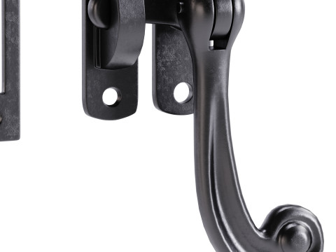 Black Window Sash Door Lock 3D Model