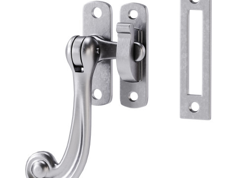 Black Window Sash Door Lock 3D Model