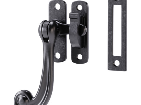 Black Window Sash Door Lock 3D Model