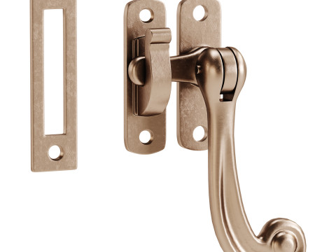 Black Window Sash Door Lock 3D Model