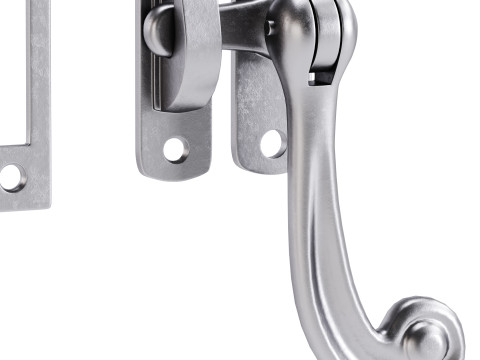 Black Window Sash Door Lock 3D Model