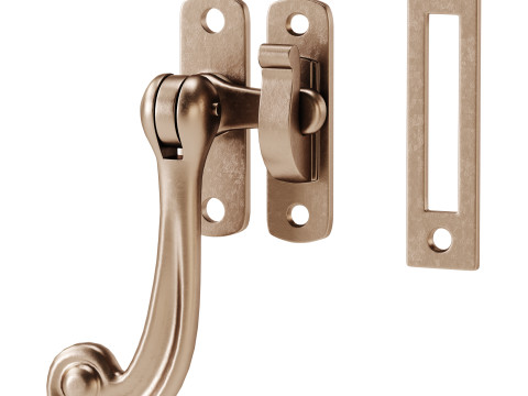Black Window Sash Door Lock 3D Model