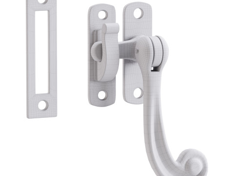 Black Window Sash Door Lock 3D Model