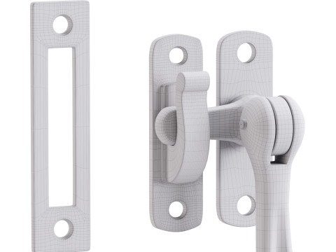 Black Window Sash Door Lock 3D Model
