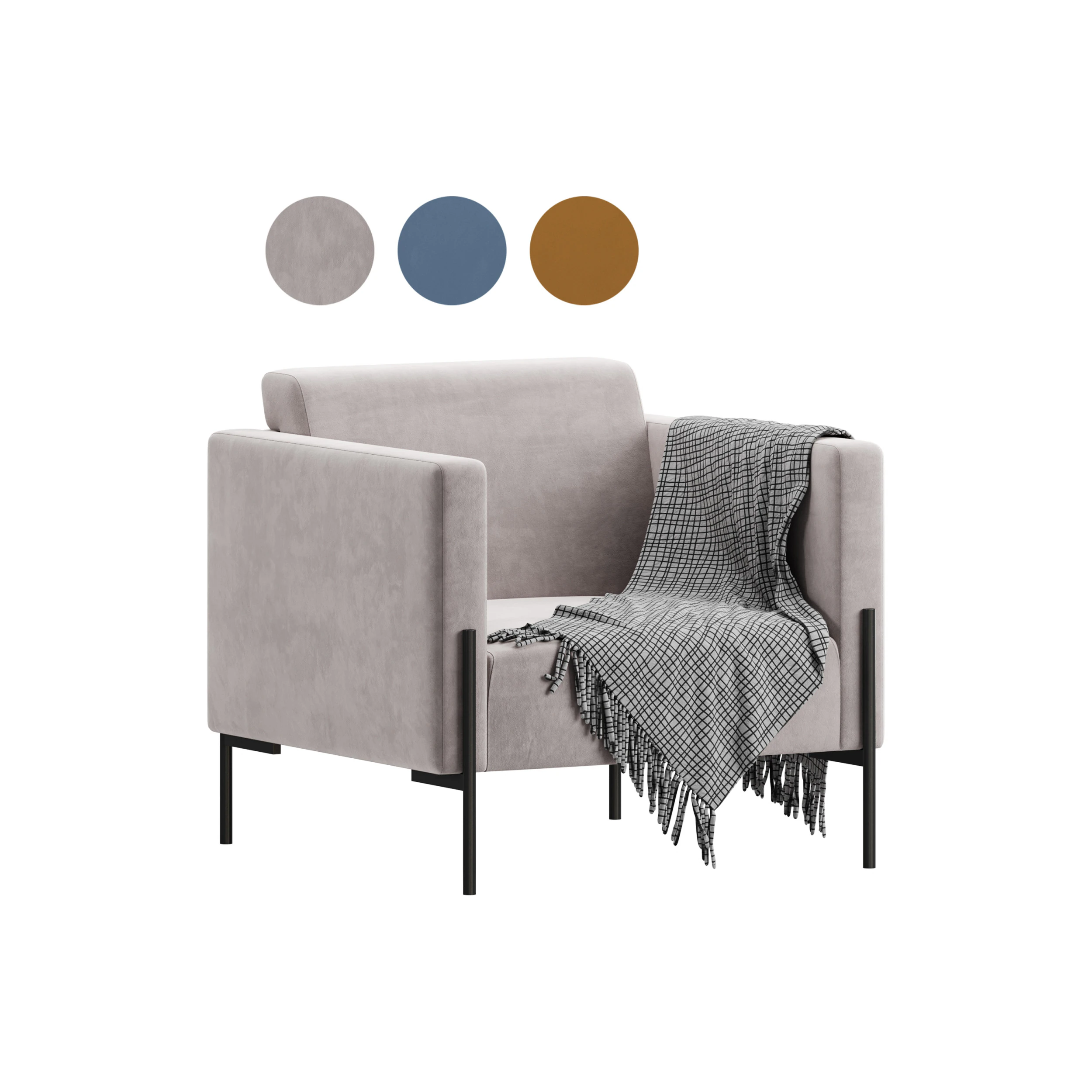 Bosco Chair Land Blue 3D Model .c4d .max .obj .3ds .fbx .stl .blend 
