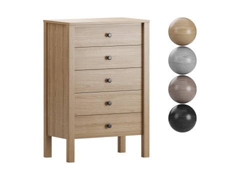Calistoga 5 Drawer Tallboy Dresser 3D मॉडल