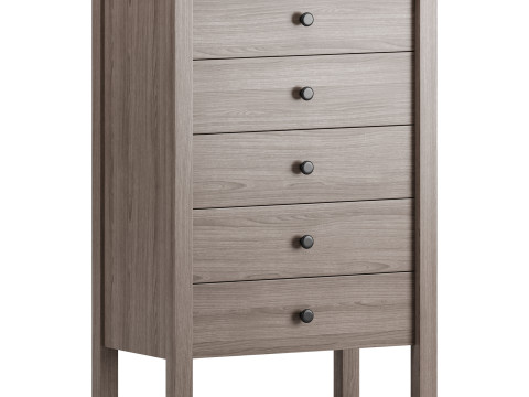 Calistoga 5 Drawer Tallboy Dresser 3D Model
