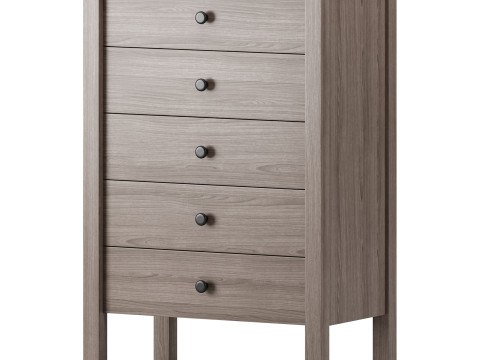 Calistoga 5 Drawer Tallboy Dresser 3D Model