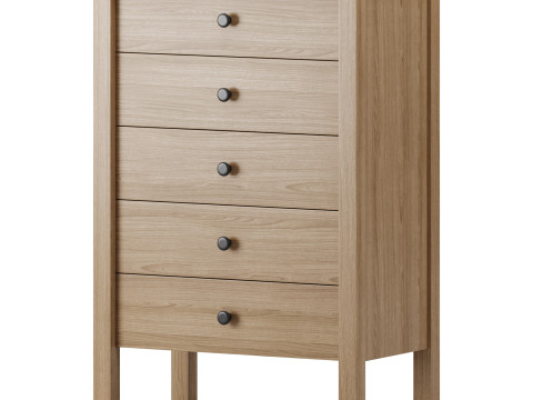 Calistoga 5 Drawer Tallboy Dresser 3D Model