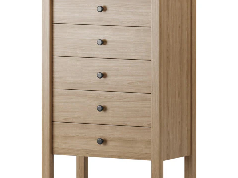 Calistoga 5 Drawer Tallboy Dresser 3D Model