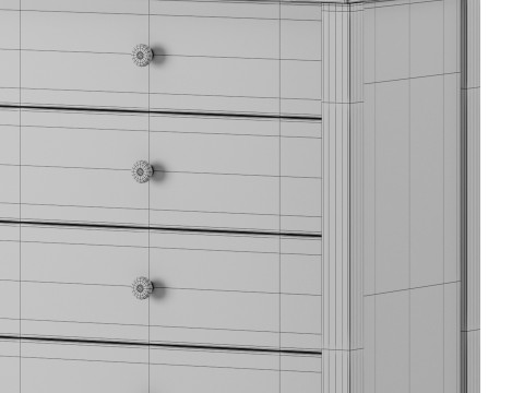 Calistoga 5 Drawer Tallboy Dresser 3D Model