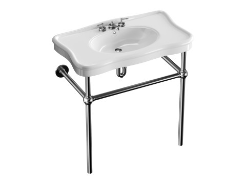 Console Sink Porcelain Belle Epoque with Black Nickel Support Legs 3Dモデル