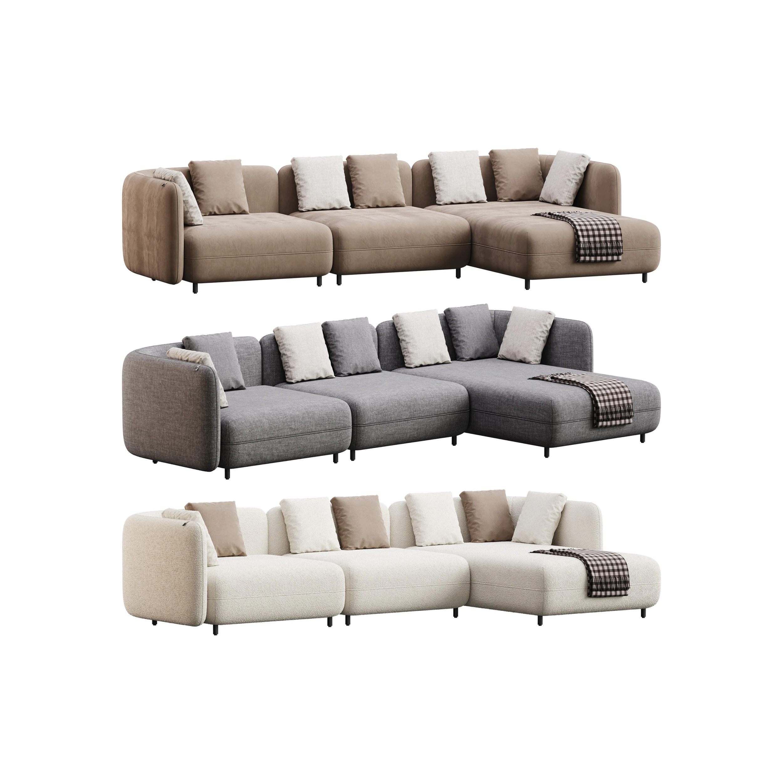 Corner sofa F123 by Delavega 3D Model .c4d .max .obj .3ds .fbx .stl .blend 