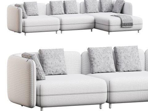 Corner sofa F123 by Delavega 3D Model