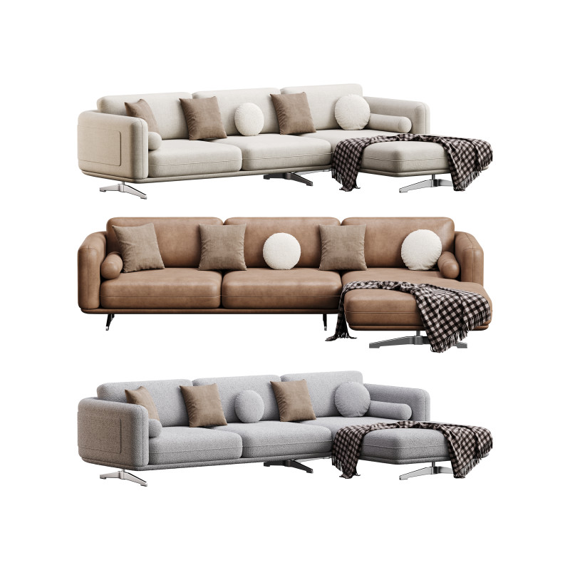 Corner sofa F125 3D Model .c4d .max .obj .3ds .fbx .stl .blend 