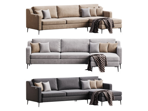 Corner sofa Halle L by Delavega 3D Model