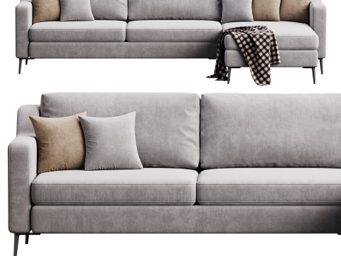 Corner sofa Halle L by Delavega 3D Model
