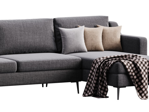 Corner sofa Halle L by Delavega 3D Model