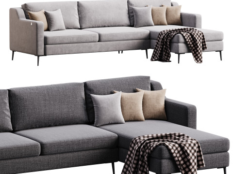 Corner sofa Halle L by Delavega 3D Model