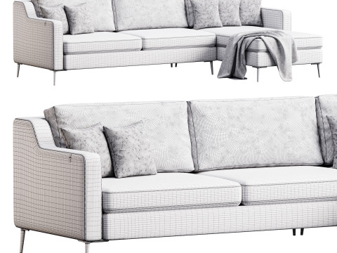 Corner sofa Halle L by Delavega 3D Model