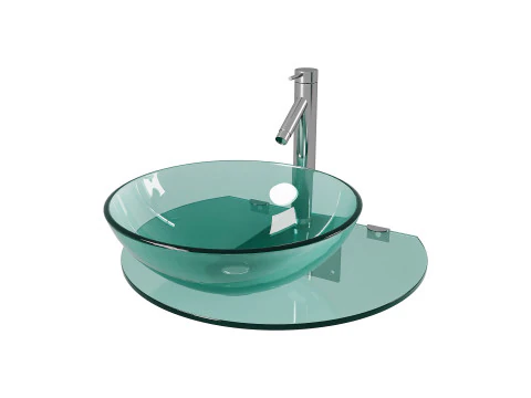 Corona 27 7 8 Badezimmer-Waschbecken zur Wandmontage aus Glas 3D Modell