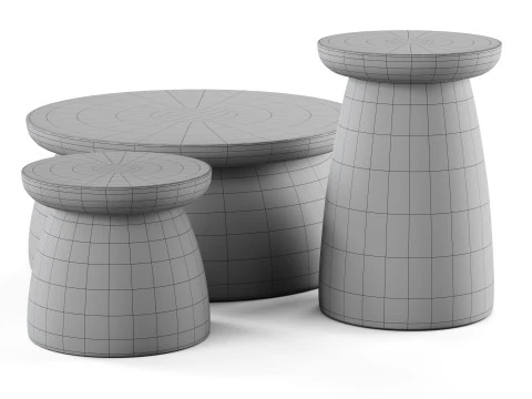 Japandi Design Beige Color 3D Model