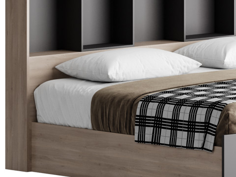 April Bed Set with Chest of Drawers 3Dモデル
