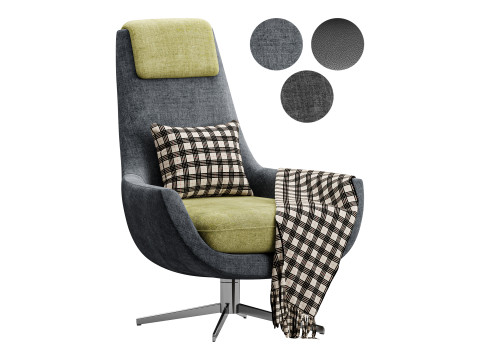 BRUNE lounge arimchair 3Dモデル