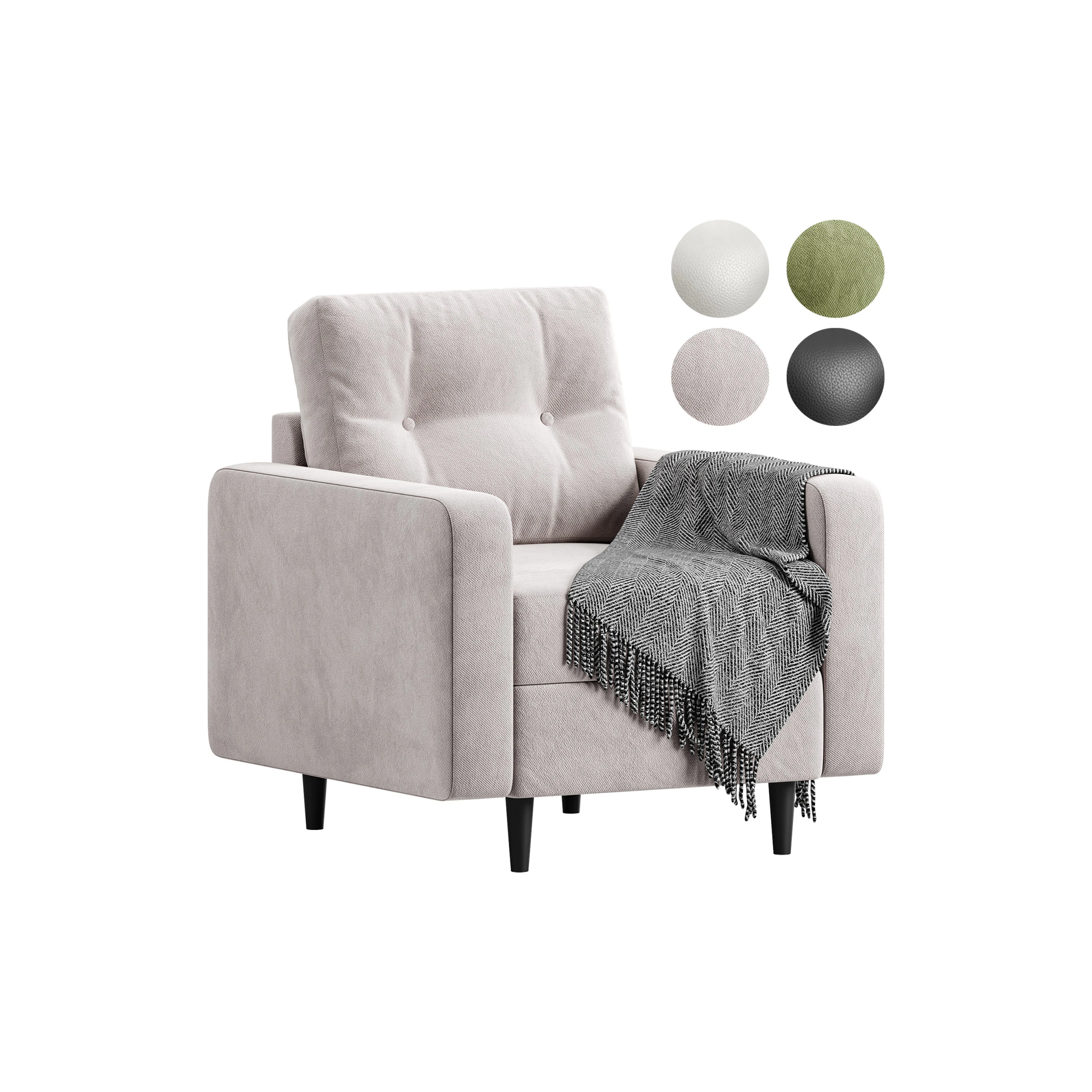 Deans armchair leather 3D Model .c4d .max .obj .3ds .fbx .stl .blend 