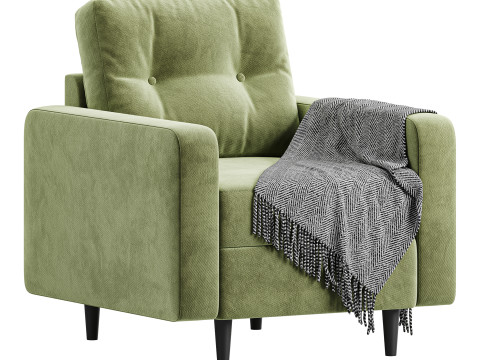 Deans armchair leather Model 3D