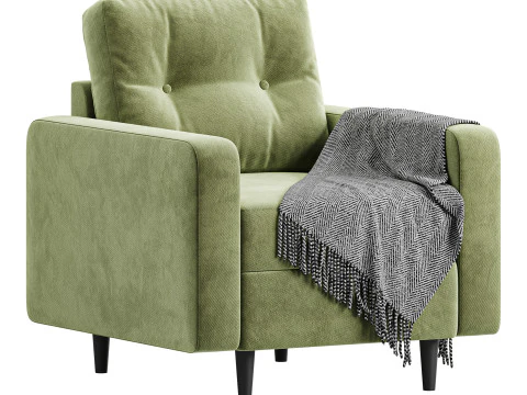 Deans armchair leather 3D Model