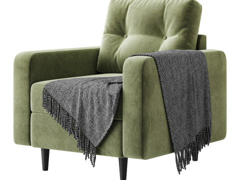 Deans armchair leather Model 3D