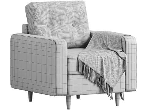 Deans armchair leather Model 3D