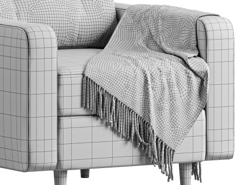 Deans armchair leather Model 3D