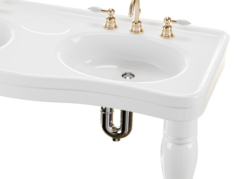 Double Basin Console Bathroom Sink Modello 3D