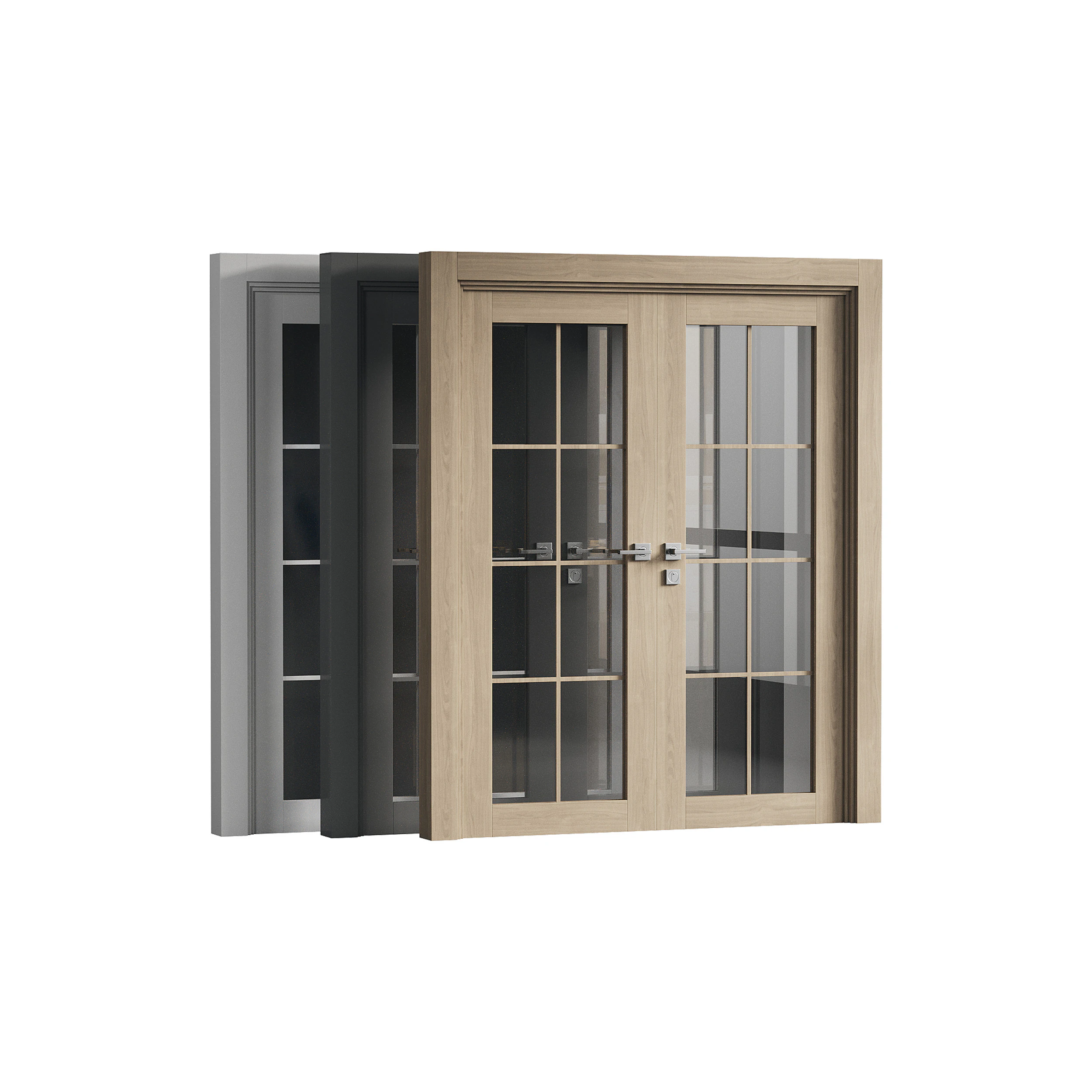 Double doors Belldinni Modern Interior Door 3D Model .c4d .max .obj .3ds .fbx .stl .blend 